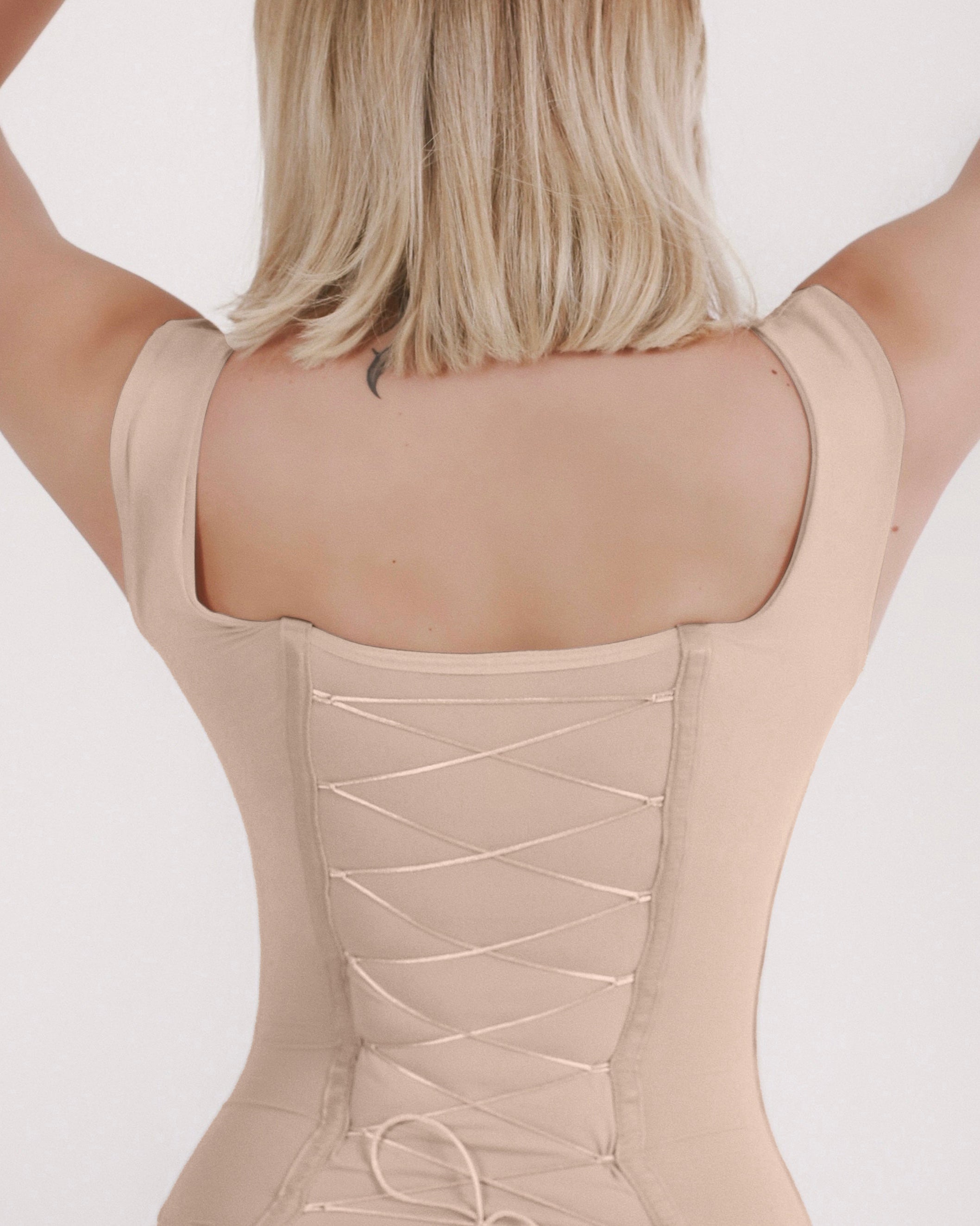 Shapshe® Body Femenino Sexy con Espalda Abierta, Ajuste de Cordones, Sin Costuras y Control de Abdomen