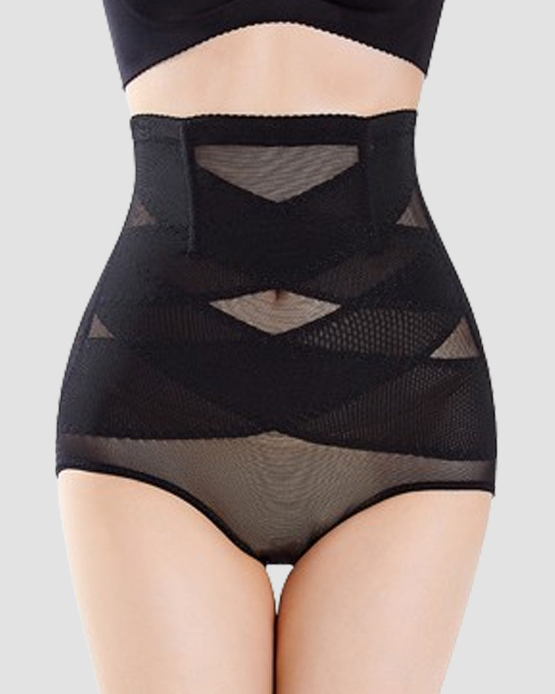 Panties Moldeadores de Control Abdominal Transpirables Levanta Glúteos Shorts Triangulares con Diseño Cruzado