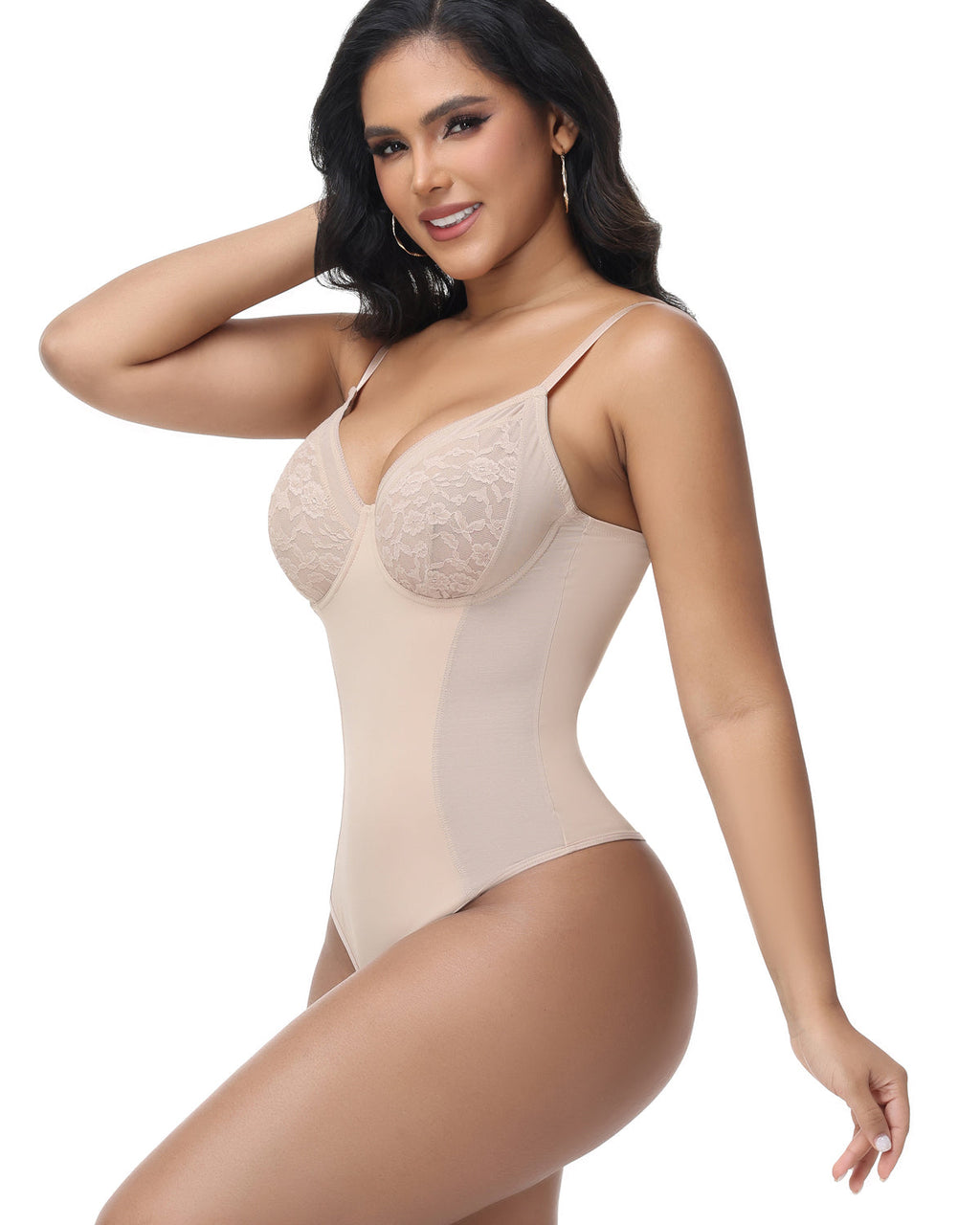 Shapshe® Body Modelador Tipo Tanga con Copa de Encaje y Control de Abdomen