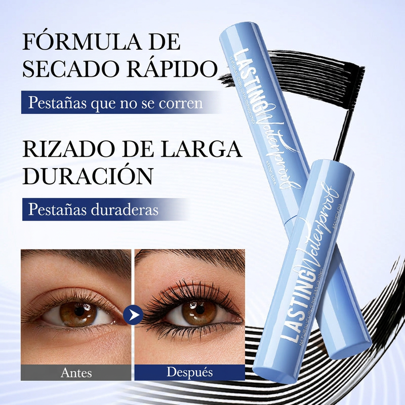 👁️🔥 ¡50% OFF! Máscara de Pestañas Resistente al Agua – Rizos Perfectos Todo el Día