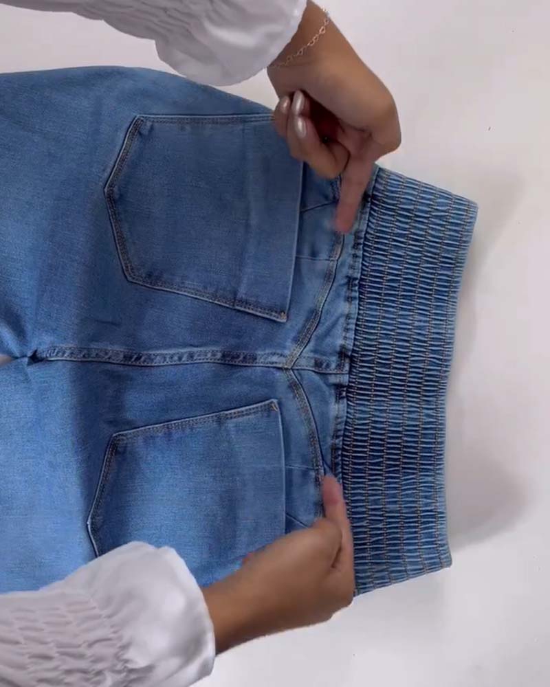 Jeans Shapshe® Skinny Acampanados de Tiro Alto con Cintura Elástica