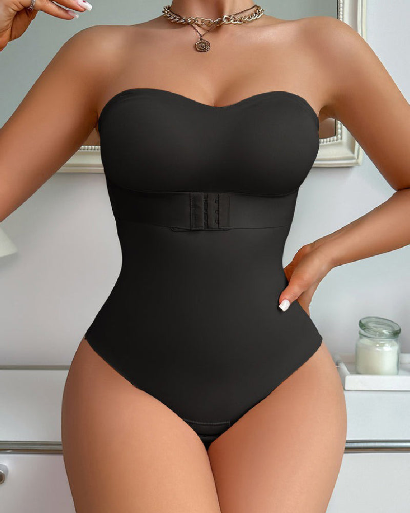 Body Shaper Femenino Sin Tirantes Control Abdomen Enterizo Sin Costuras con Tanga