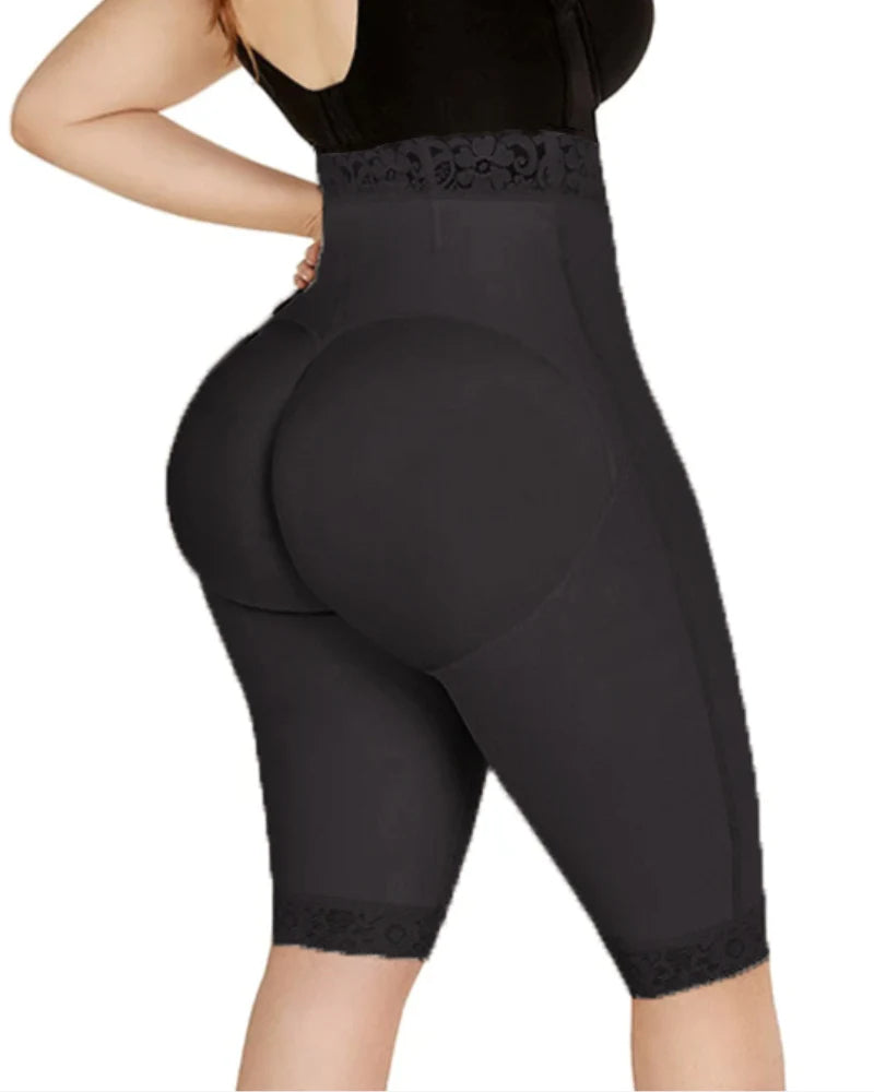 Shapshe® Shorts de Compresión Doble de Cintura Alta para Levantar Glúteos, Cortos hasta la Rodilla
