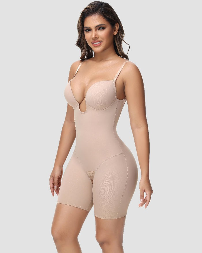 Shapshe® Body Faja Mujer Sin Tirantes Escote en U Control de Abdomen Espalda Baja con Sostén Incorporado Modelador