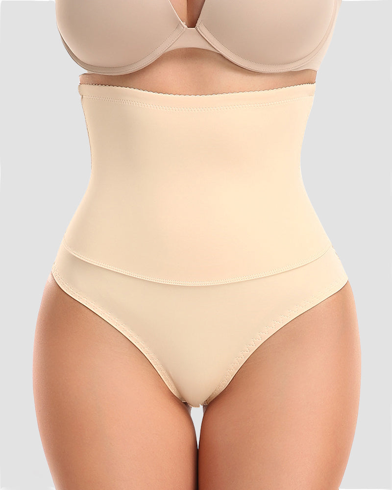Calzones moldeadores de cintura alta con control de abdomen para mujer, sin costuras y con encaje combinado