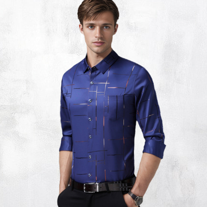 👔 Camisa Fina sin Planchado para Hombre – Elegante, Cómoda y Perfecta para Otoño e Invierno ✨❄️
