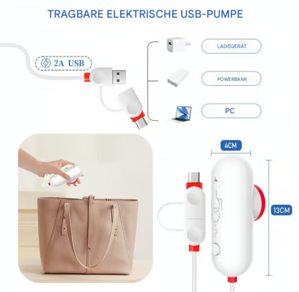 🧳 Bolsas de Compresión al Vacío con Aspiradora Eléctrica USB – Ahorra Espacio y Viaja Ligero ✨💨