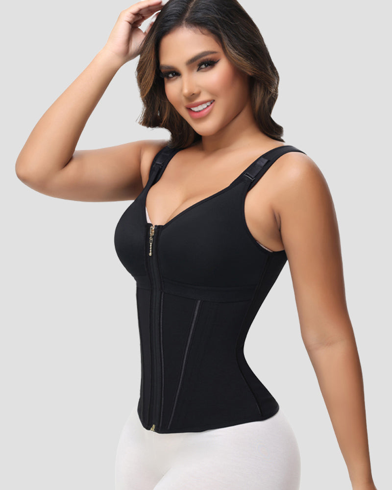 Shapshe® Corsé de Látex con Varillas para Mujer, Cierre de Cremallera, Moldeador de Abdomen con Sujetador