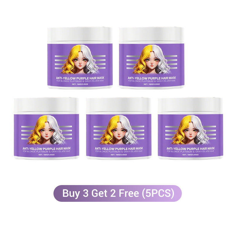 💜 Máscara Capilar Violeta Anti-Amarillamiento – ¡Elimina los Reflejos Rojos y Devuelve el Brillo Natural! ✨🌿