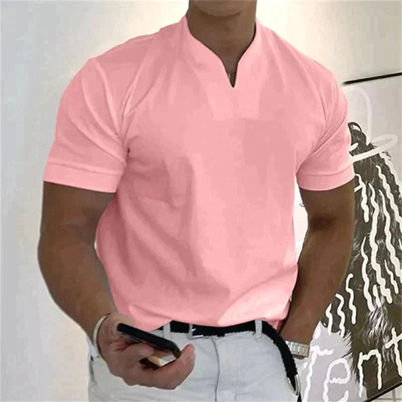 👕 Camiseta Holgada de Hombre 2026 – Cuello en V, Manga Corta, Estilo Verano Fresco y Moderno ☀️✨
