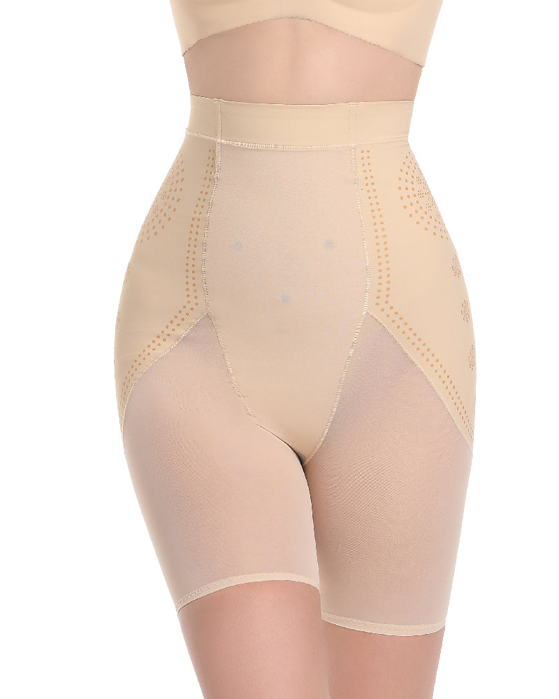 Shorts moldeadores de compresión sin costuras de malla transpirable, control de abdomen y adelgazantes de muslos