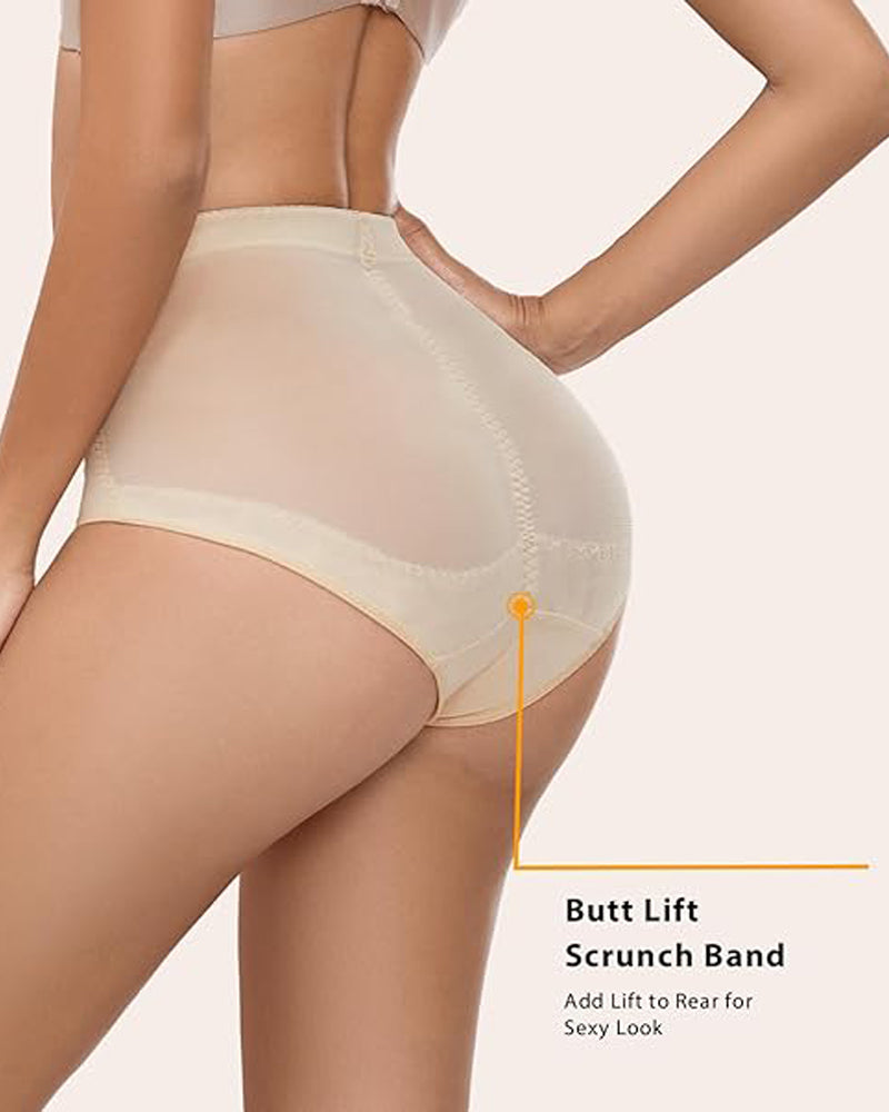 Ropa interior moldeadora de compresión cruzada de talle medio con malla y control de abdomen