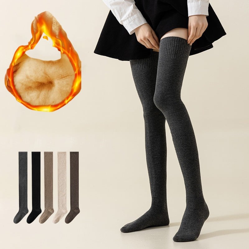 🧦❄️ Calcetines Térmicos Hasta la Rodilla para Mujer 100% Algodón – Súper Cálidos, Suaves y Perfectos para el Invierno ✨💖