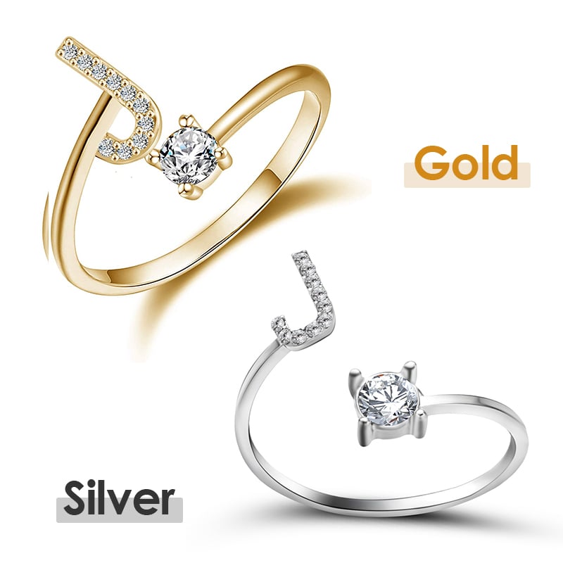 💍 ¡50% DE DESCUENTO AHORA! ❤️ Anillo con inicial de amor: personalizado, ajustable y perfecto como regalo significativo para ti o para un ser querido ✨