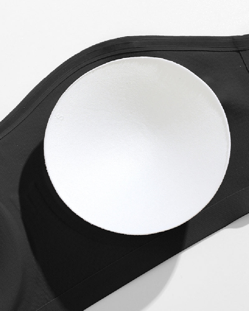 Sostén Bandeau Push-Up Cómodo Sin Tirantes con Silicona Antideslizante y Hebilla Cruzada Lateral