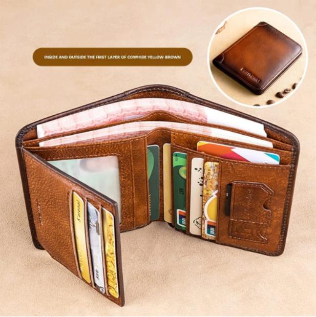 ⏰🔥 ¡50% DE DESCUENTO POR TIEMPO LIMITADO! 💼 Cartera Minimalista de Cuero para Hombre – Ultraplana, Segura y Elegante ✨🌟