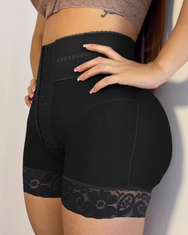 Shapshe® Fajas Colombianas Short Moldeador con Encaje Levanta Glúteos Cierre Frontal Panty Modelador