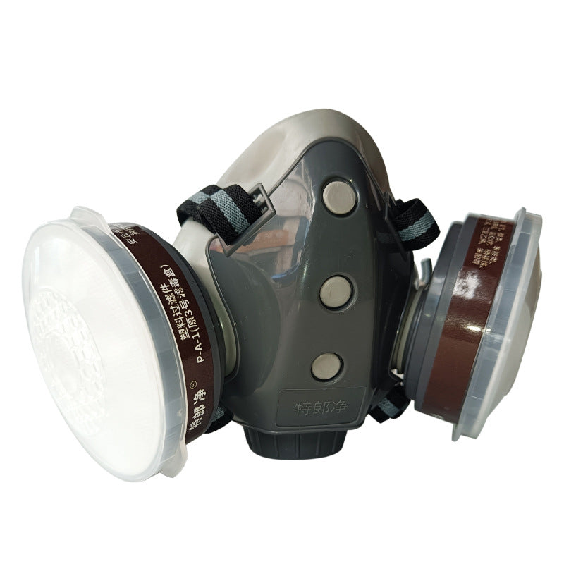 🛡️ Máscara de Seguridad con 2 Filtros de Carbón y Sello EPDM – Protección Contra Gases, Anti-Fugas y Doble Función para Industrias ⚡🔄