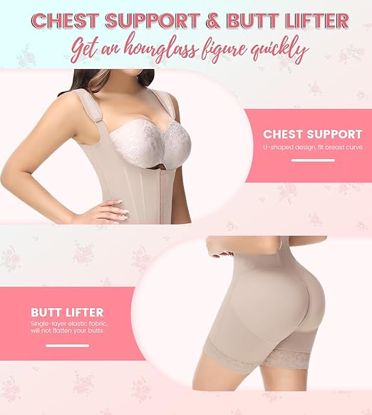 Shapshe® Fajas Colombianas Moldeadoras de Cuerpo Completo Control de Abdomen Levantamiento de Glúteos Post Cirugía Compresión