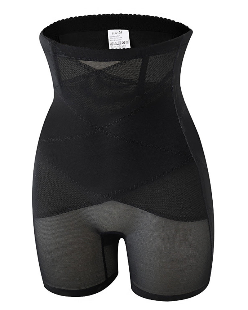 Shorts moldeadores de malla de cintura alta con control de abdomen para recuperación posparto y adelgazamiento