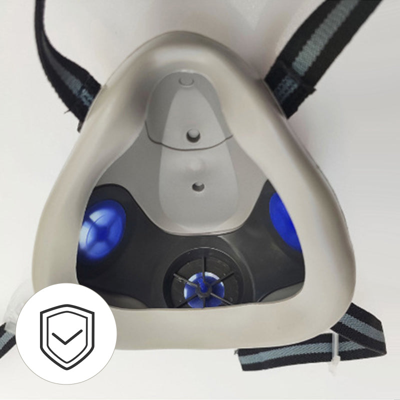 🛡️ Máscara de Seguridad con 2 Filtros de Carbón y Sello EPDM – Protección Contra Gases, Anti-Fugas y Doble Función para Industrias ⚡🔄