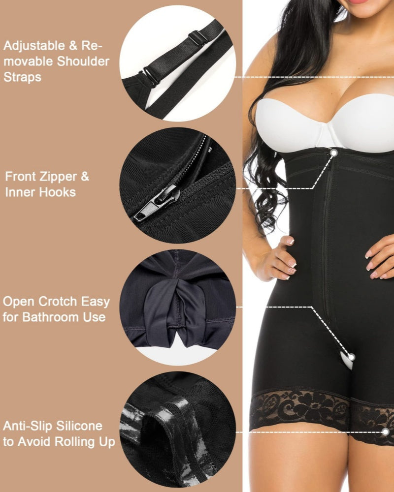 Shapshe® Fajas Moldeadoras con Tirantes Ajustables Control de Abdomen Levantacola Shapewear