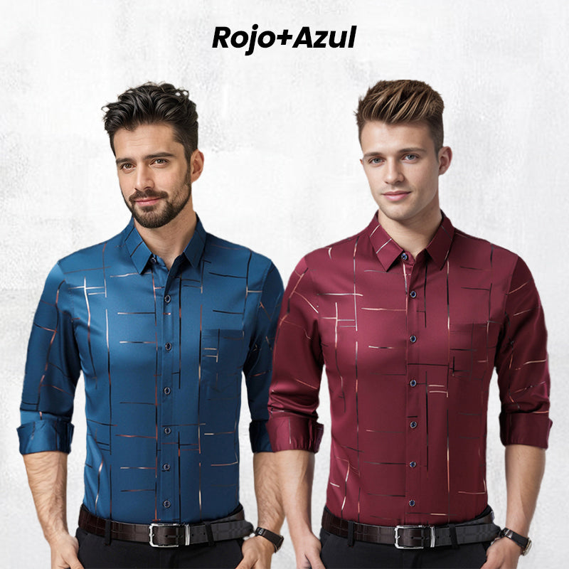 👔 Camisa Fina sin Planchado para Hombre – Elegante, Cómoda y Perfecta para Otoño e Invierno ✨❄️