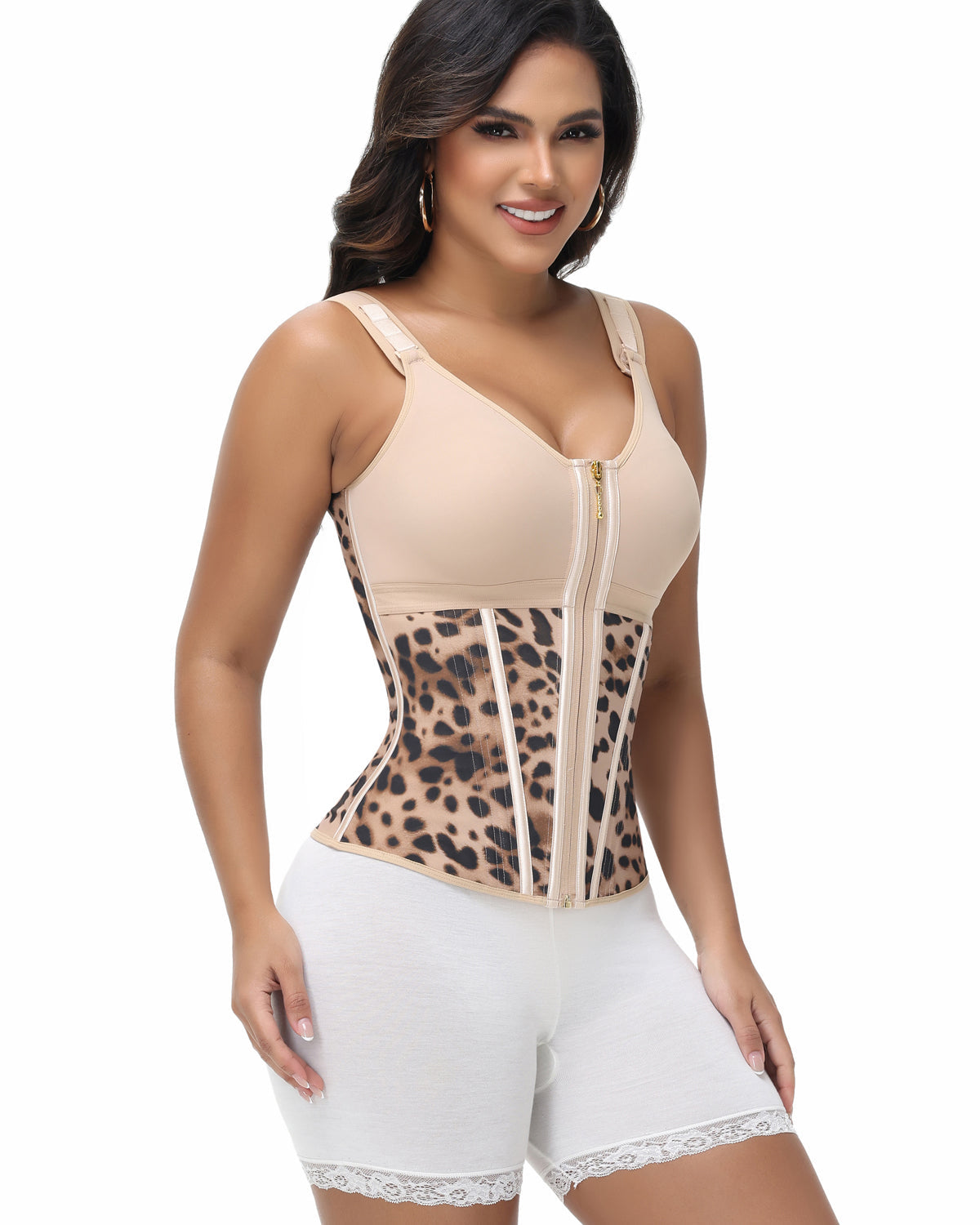 Shapshe® Corsé de Látex con Varillas para Mujer, Cierre de Cremallera, Moldeador de Abdomen con Sujetador