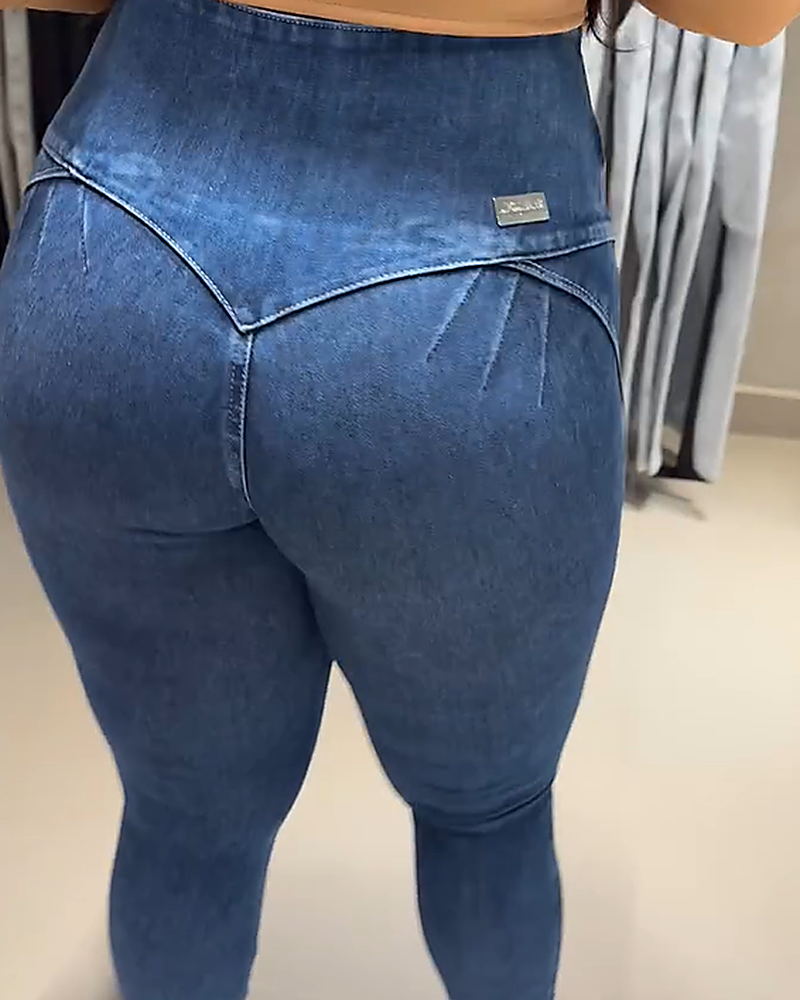 Jeans Shapshe® de Cintura Alta con Cinturilla Ajustable, Levanta Glúteos y Control de Abdomen