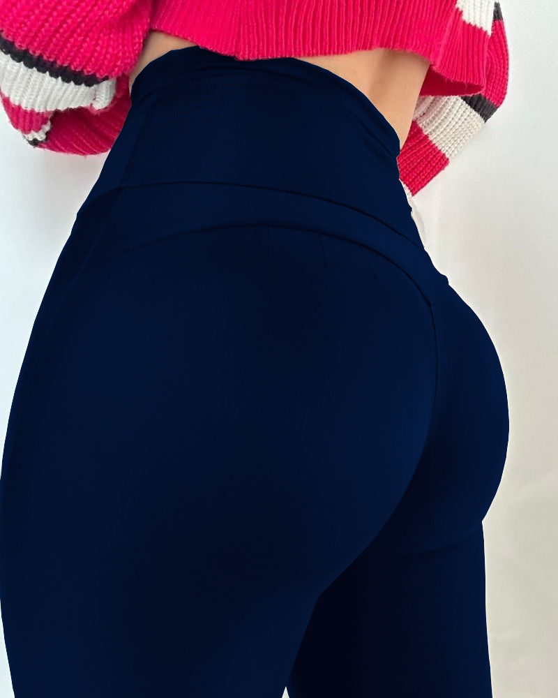 Shapshe® Leggings Negros Ajustados de Control Abdominal con Cierre y Levantamiento de Glúteos
