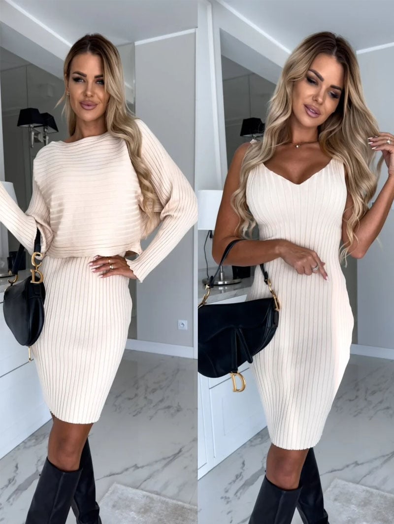 🔥HOT SALE🔥✨🥻Conjunto de jersey de punto y vestido cami(49%OFF)