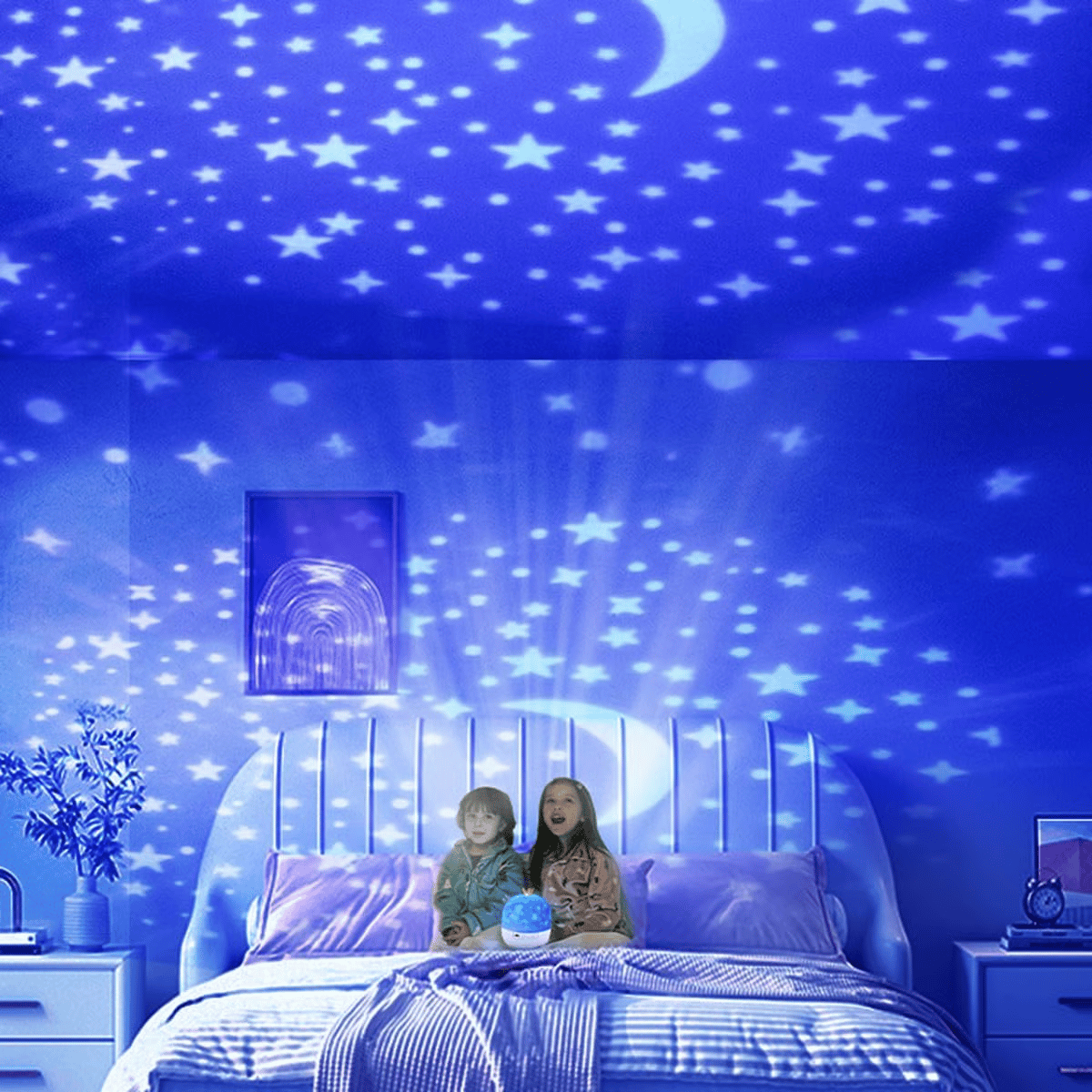 🌙 Proyector Nocturno Infantil – 15 Películas, Luz Suave y Carga por USB, Perfecto para Dormir o Jugar 🎥✨