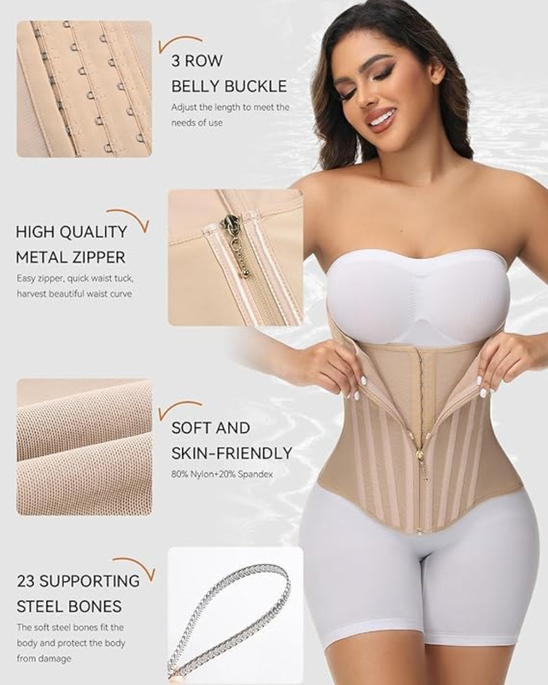Shapshe® Corset Cinturilla Curvada con Ballenas, Alta Compresión para Cintura Pequeña