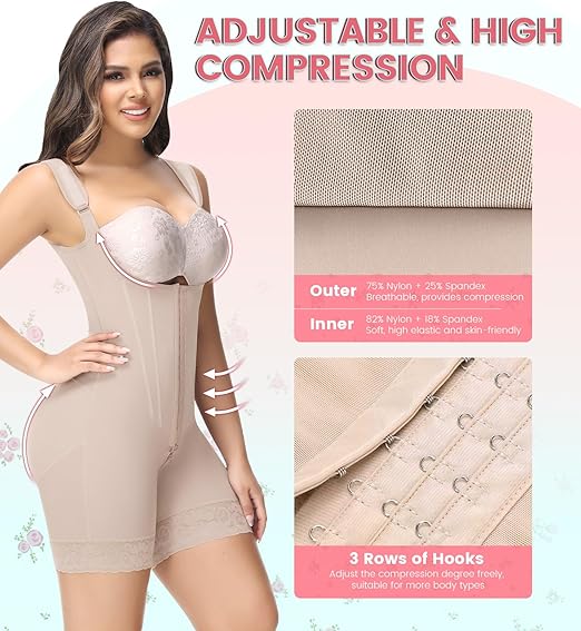 Shapshe® Fajas Colombianas Moldeadoras de Cuerpo Completo Control de Abdomen Levantamiento de Glúteos Post Cirugía Compresión