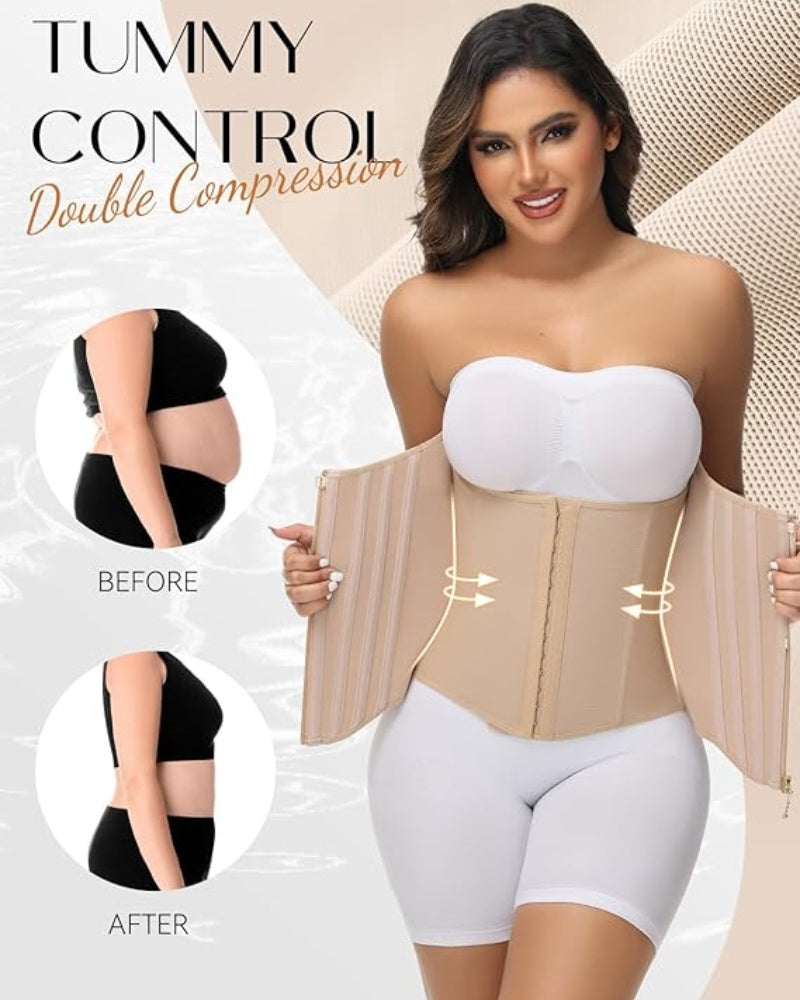 Shapshe® Corset Cinturilla Curvada con Ballenas, Alta Compresión para Cintura Pequeña