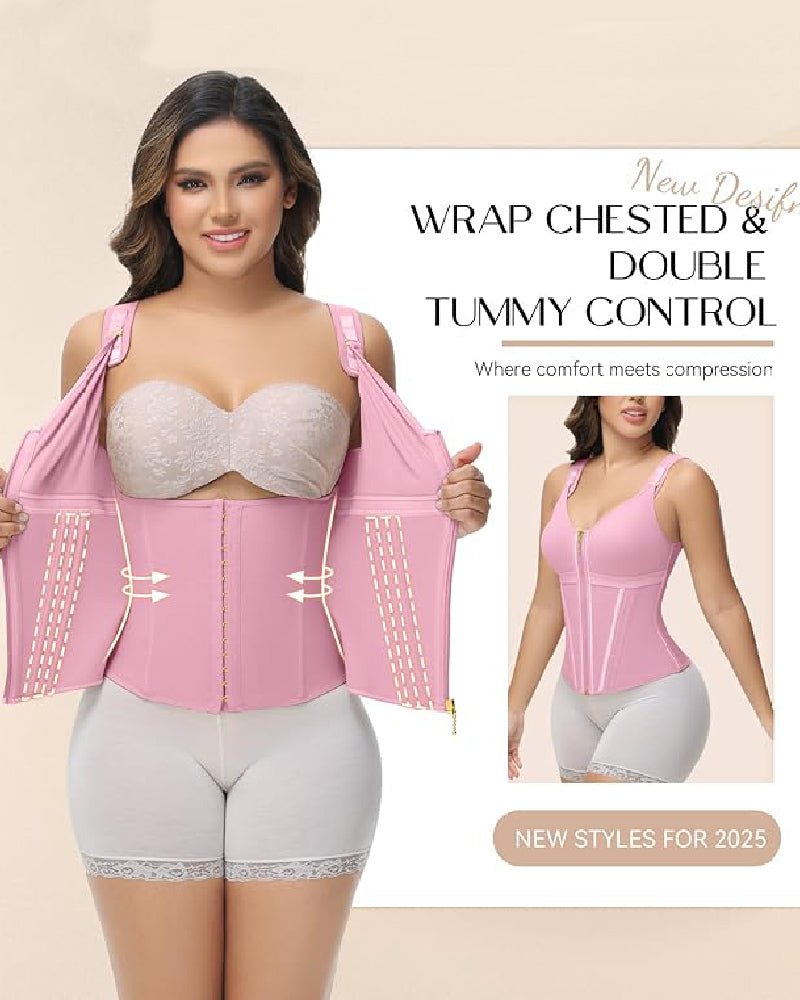 Shapshe® Corsé de Látex con Varillas para Mujer, Cierre de Cremallera, Moldeador de Abdomen con Sujetador