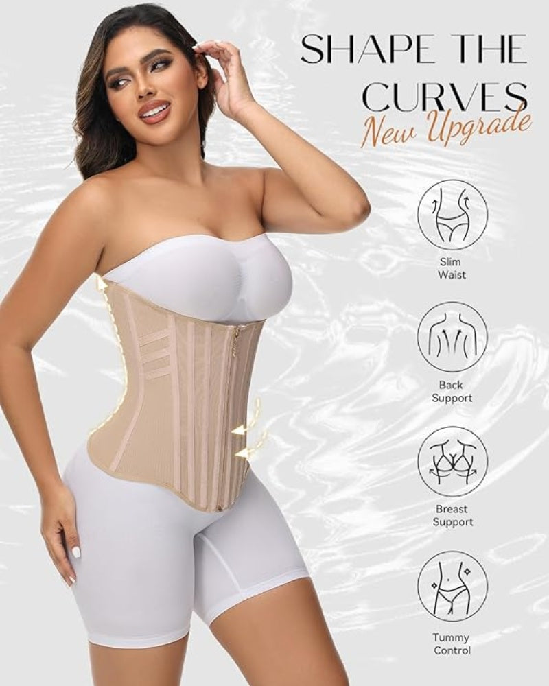 Shapshe® Corset Cinturilla Curvada con Ballenas, Alta Compresión para Cintura Pequeña