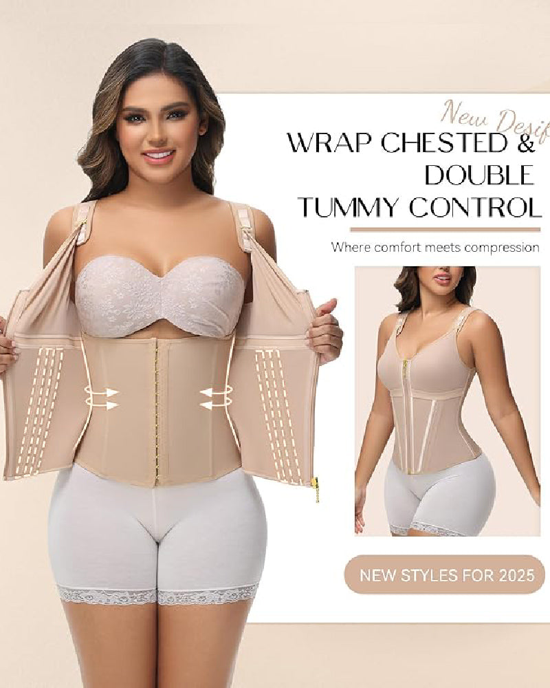 Shapshe® Fajas Colombianas Trainer de Cintura con Cremallera Frontal, Varillas de Acero y Control de Abdomen