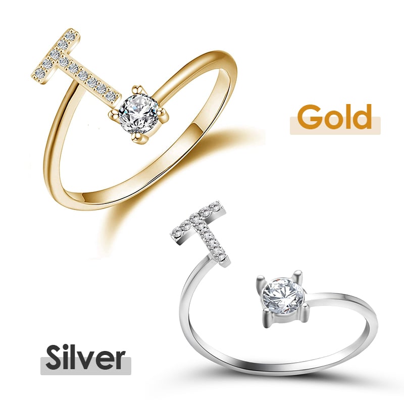 💍 ¡50% DE DESCUENTO AHORA! ❤️ Anillo con inicial de amor: personalizado, ajustable y perfecto como regalo significativo para ti o para un ser querido ✨