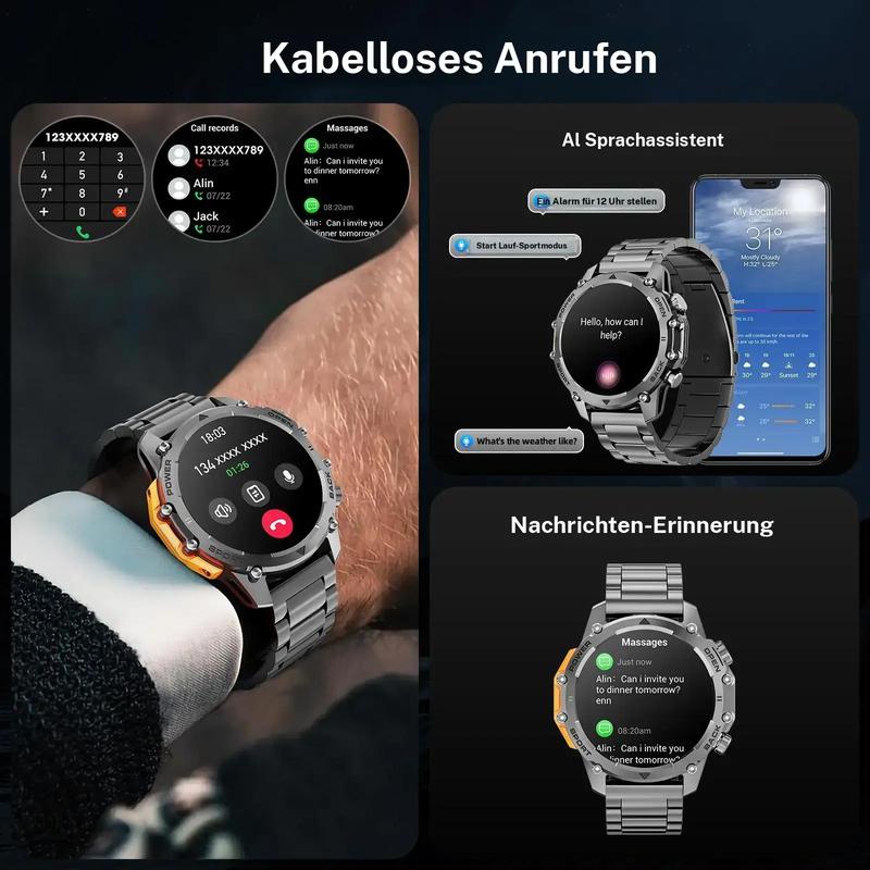 🔥 50% DE DESCUENTO 🔥 Smartwatch HD 1.52" para Hombres – Llamadas, Control de Música, Modos Deportivos Múltiples, Resistente al Agua IP68 y Batería de Larga Duración ⌚💪