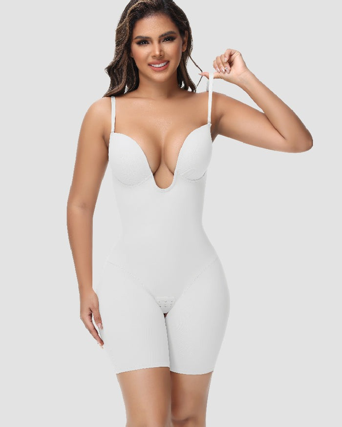 Shapshe® Body Faja Mujer Sin Tirantes Escote en U Control de Abdomen Espalda Baja con Sostén Incorporado Modelador