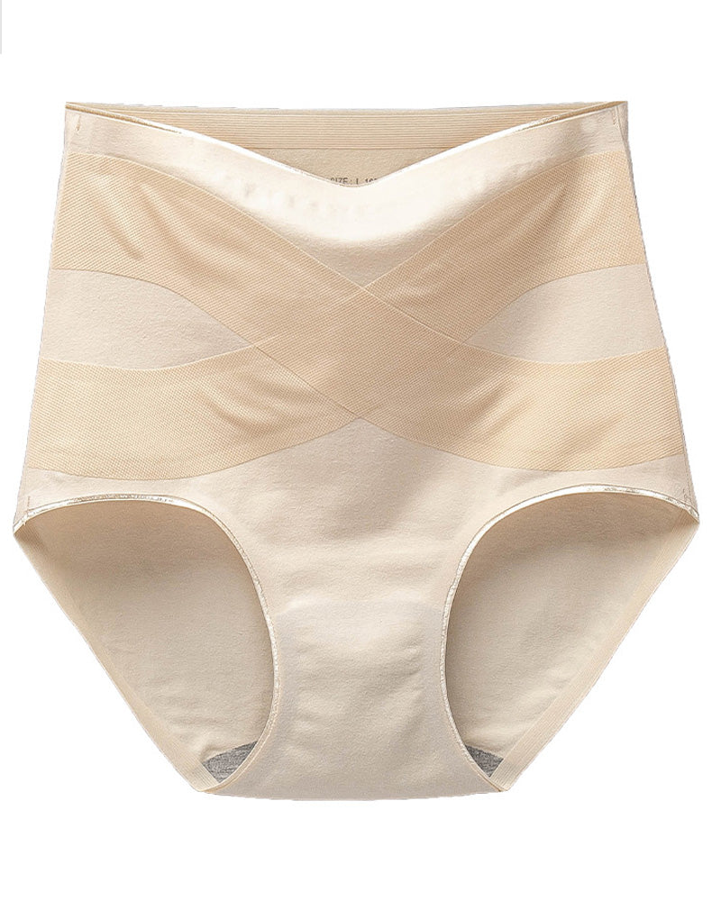 Ropa interior de algodón para mujer sin costuras con grafeno, de cintura alta y control de abdomen