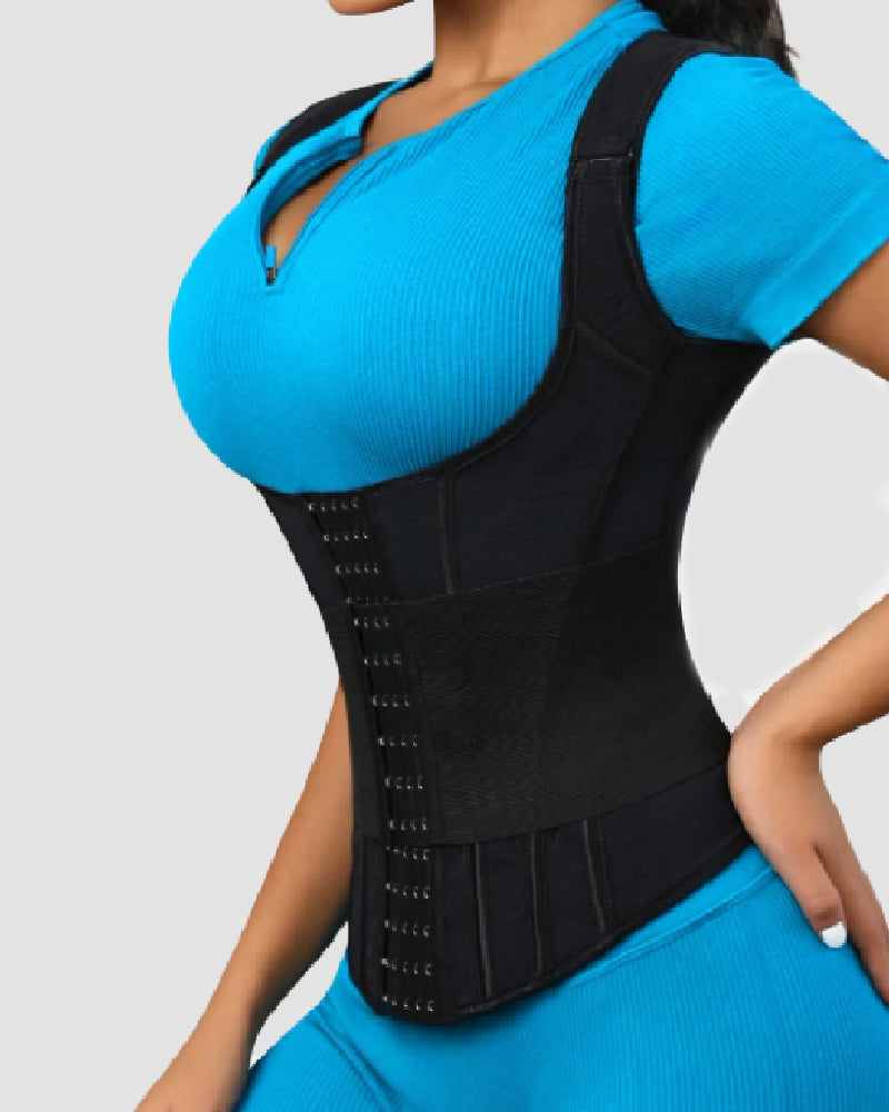 Chaleco Reductor de Cintura de Malla con Varillas de Acero, Corsé Transpirable para Modelar el Abdomen