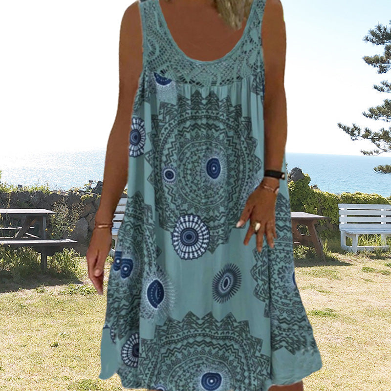 🌸👗 Vestido Estampado de Verano Sin Mangas para Mujer (Tamaño S-5XL) – Fresco, Elegante y Perfecto para los Días Soleados ☀️🌿
