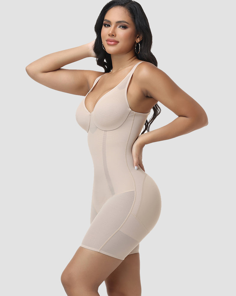 Shapshe® Moldeador de Cuerpo con Panel de Malla Sin Costuras y Sostén Incorporado