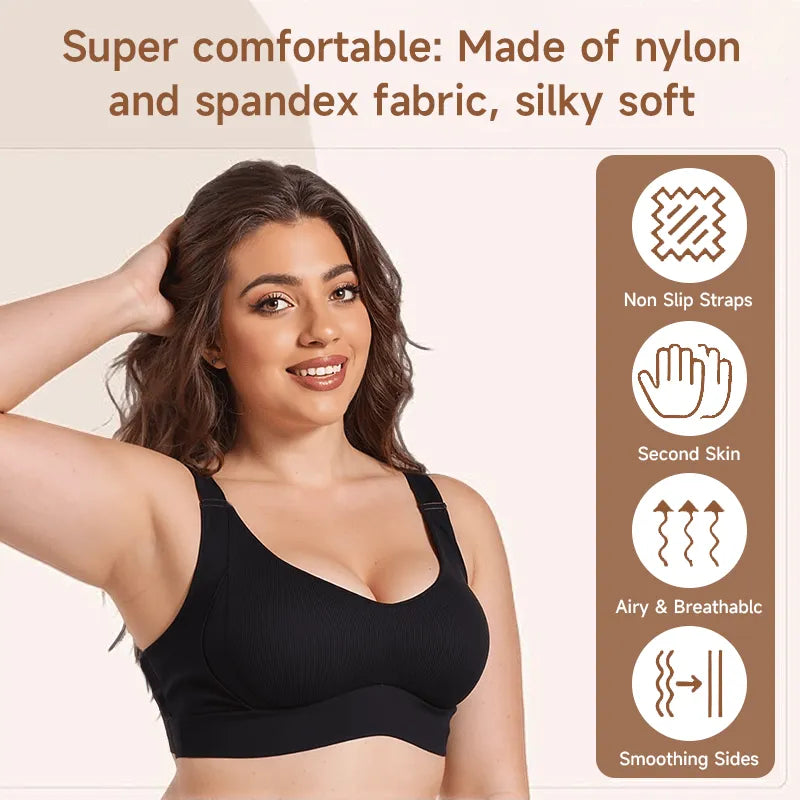 👙 Brasier sin Aros de Soporte Firme – Cómodo, Suave y de Uso Diario ✨