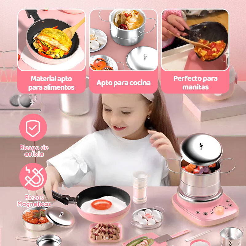 🎁[El mejor regalo para un niño]🍳Mini juguetes de cocina para niños - Juego de 22 piezas