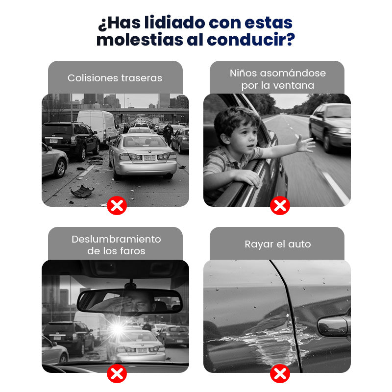 Espejo retrovisor curvado amplio para coche