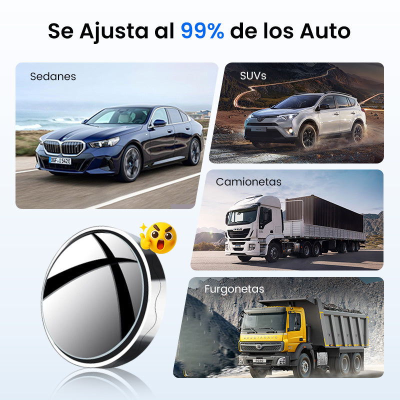 Espejo de punto ciego para automóvil (1 PAR)