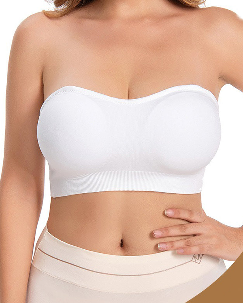Sostén Push Up Sin Tirantes para Mujer, Sin Aro, Tipo Tubo Sin Costuras